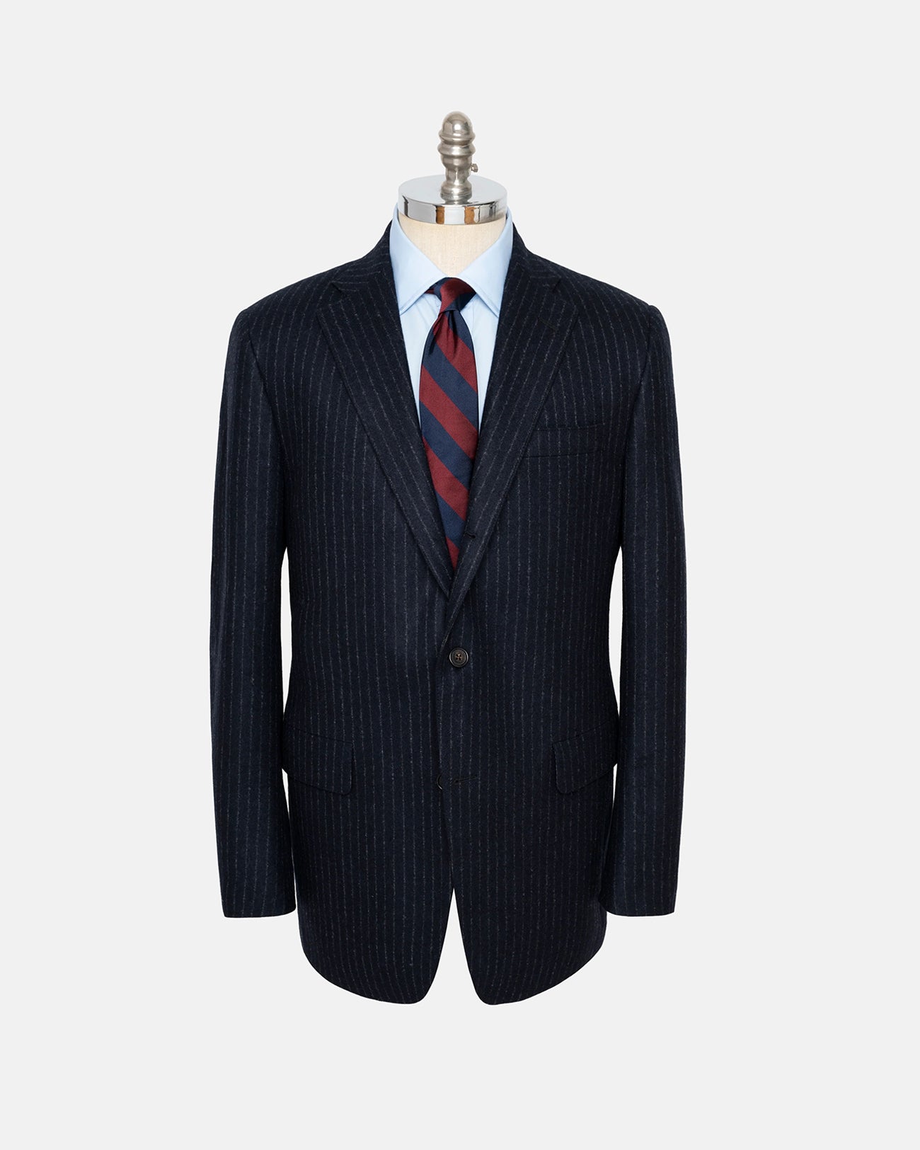 Made-in-USA Navy Chalkstripe Fox Flannel Suit