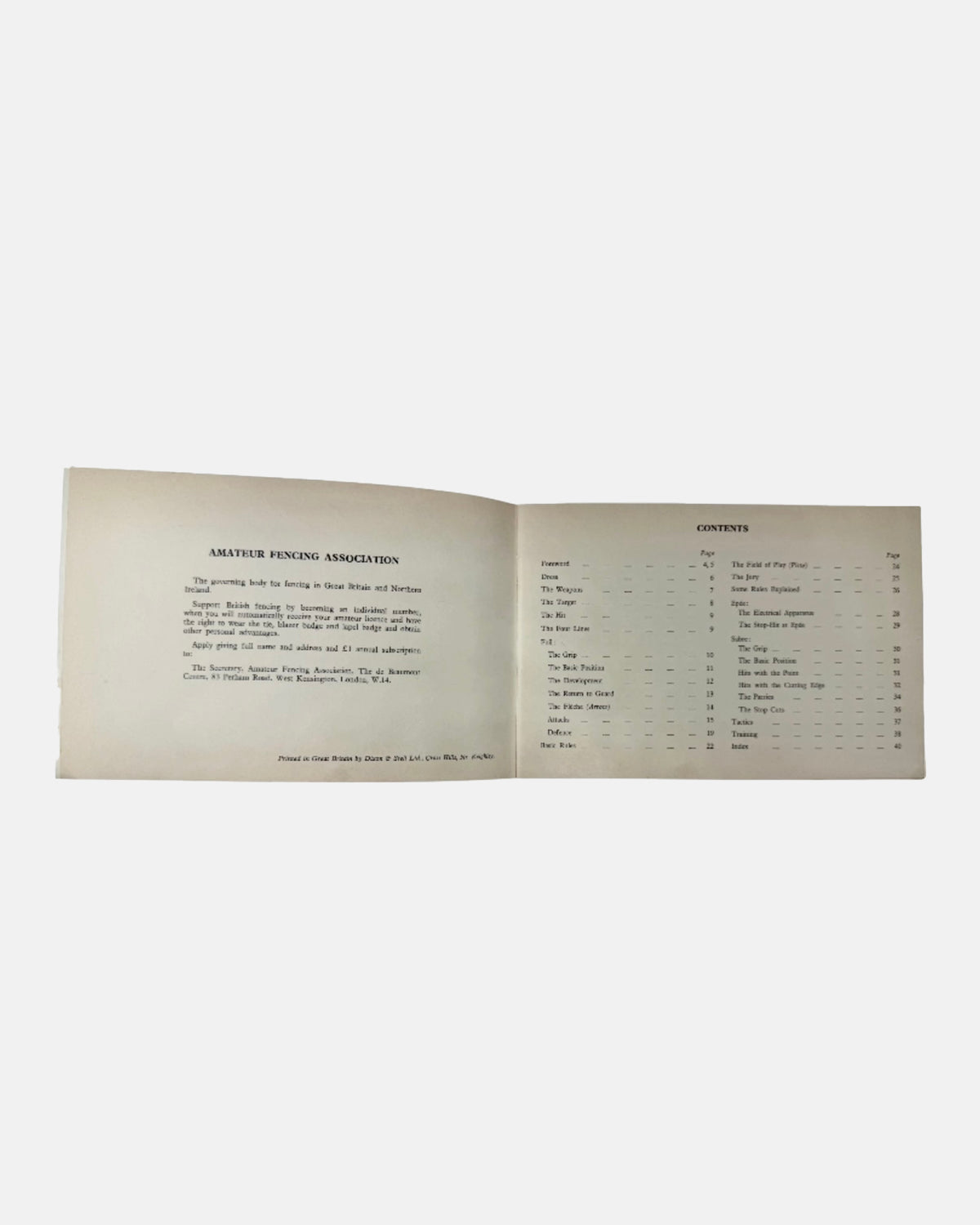 Know The Game Fencing by Amateur Fencing Association 1969 Booklet