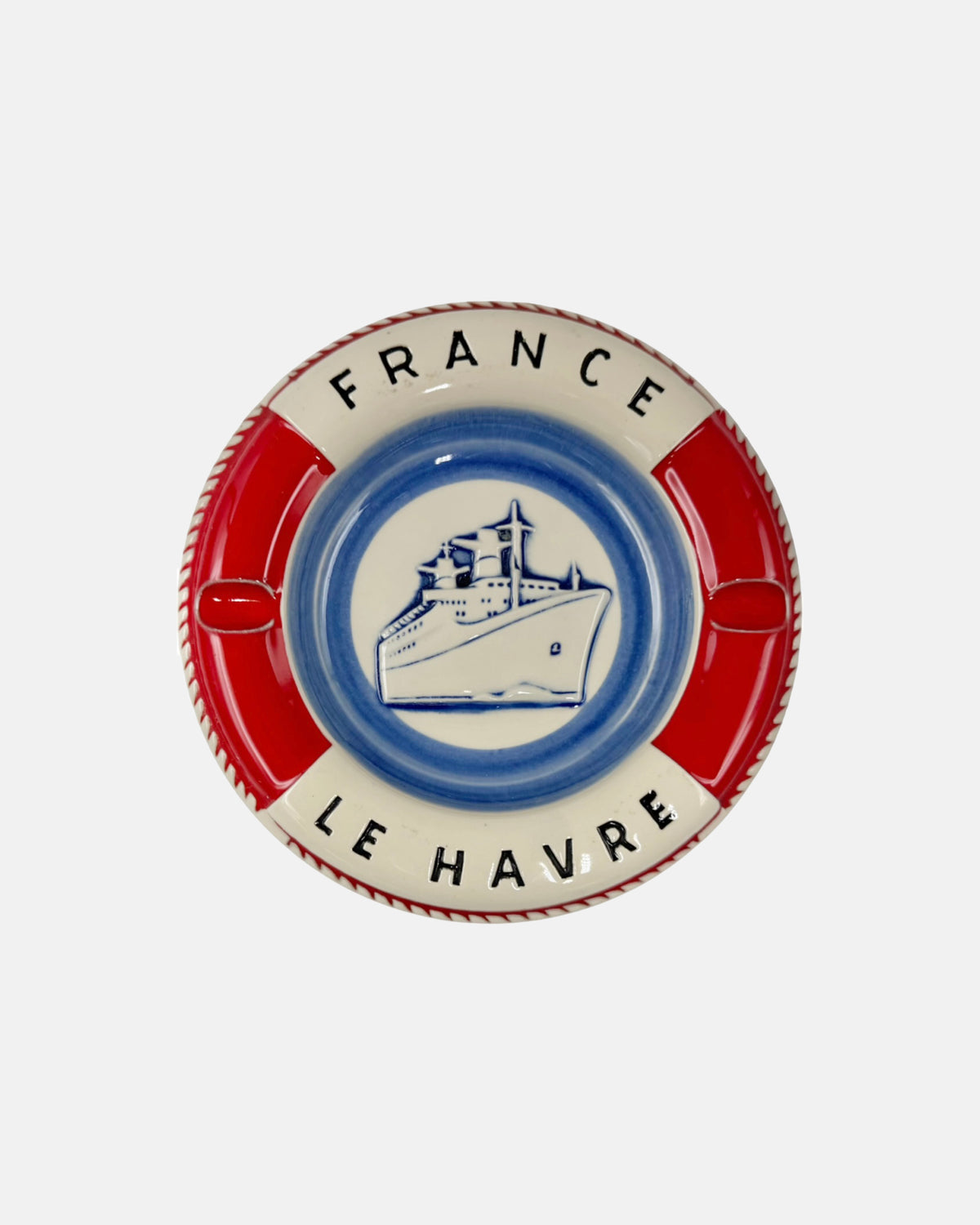 Vintage SS France Le Havre Ocean Liner Nautical Ashtray