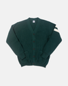 SOLID VARSITY COTTON CARDIGAN - GREEN