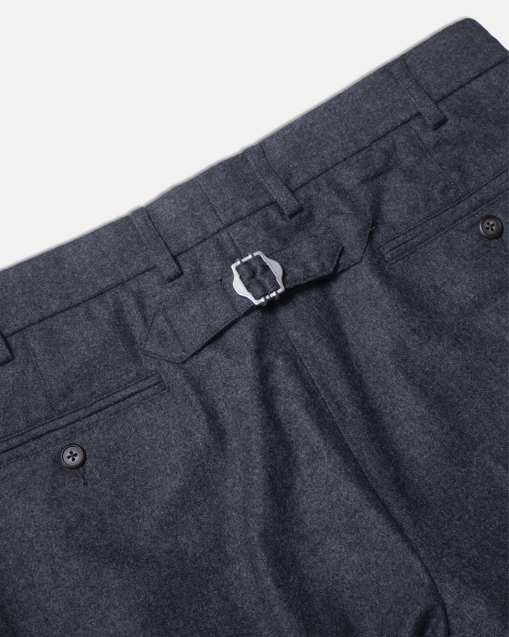 GREY WOOL FLANNEL TROUSERS