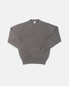 SOLID COTTON CREW NECK SWEATER - LIGHT GREY