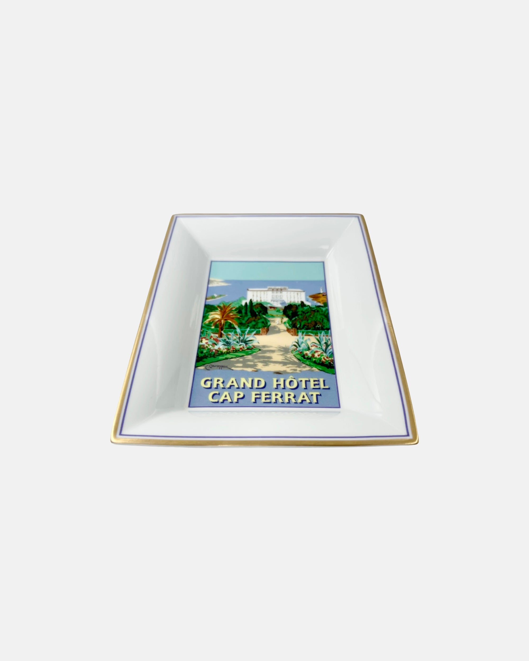 Vintage Grand Hotel Cap Ferrat Porcelain Ashtray Catchall Dish