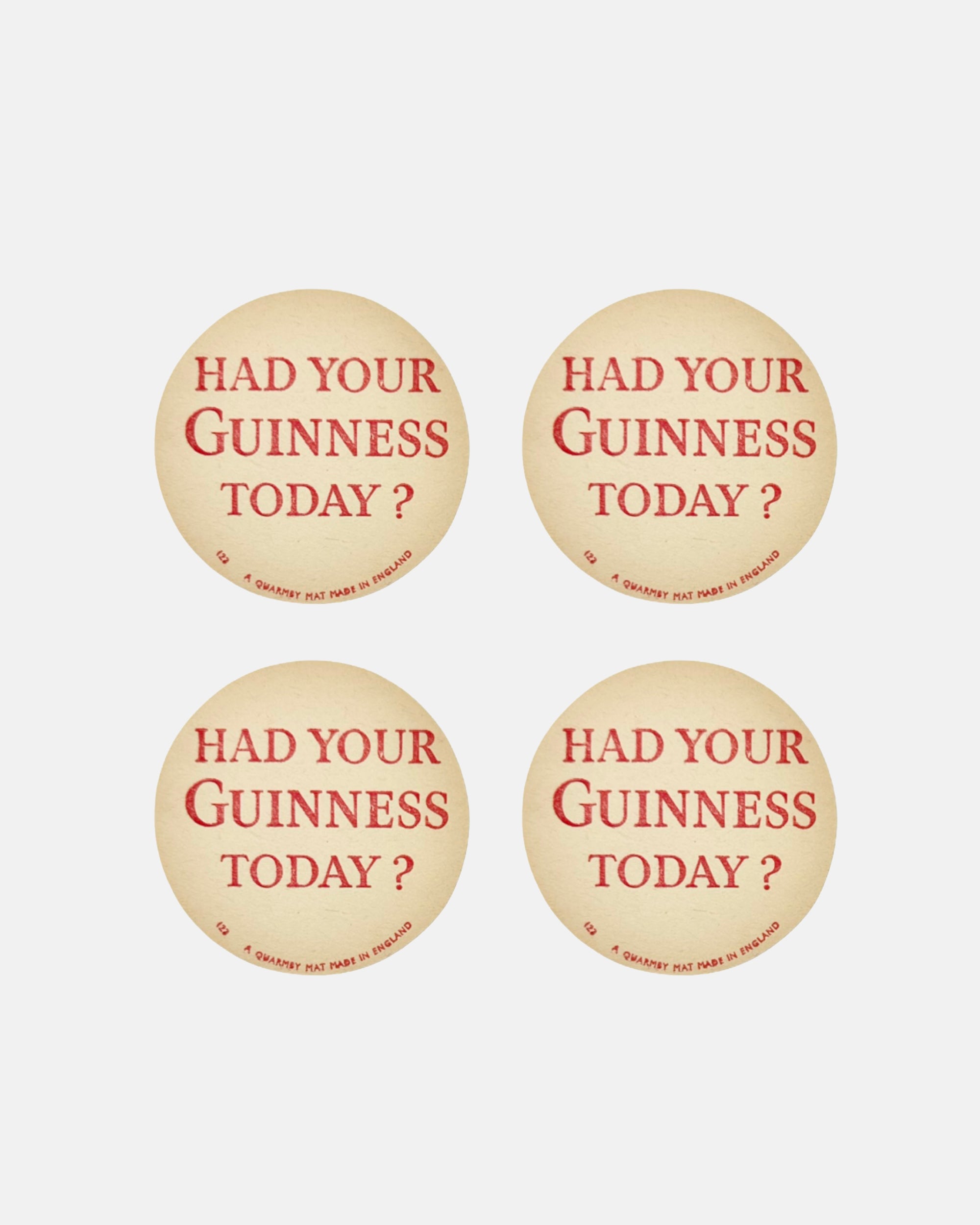 Vintage Set of 4 After Work Guinness Beer Coasters
