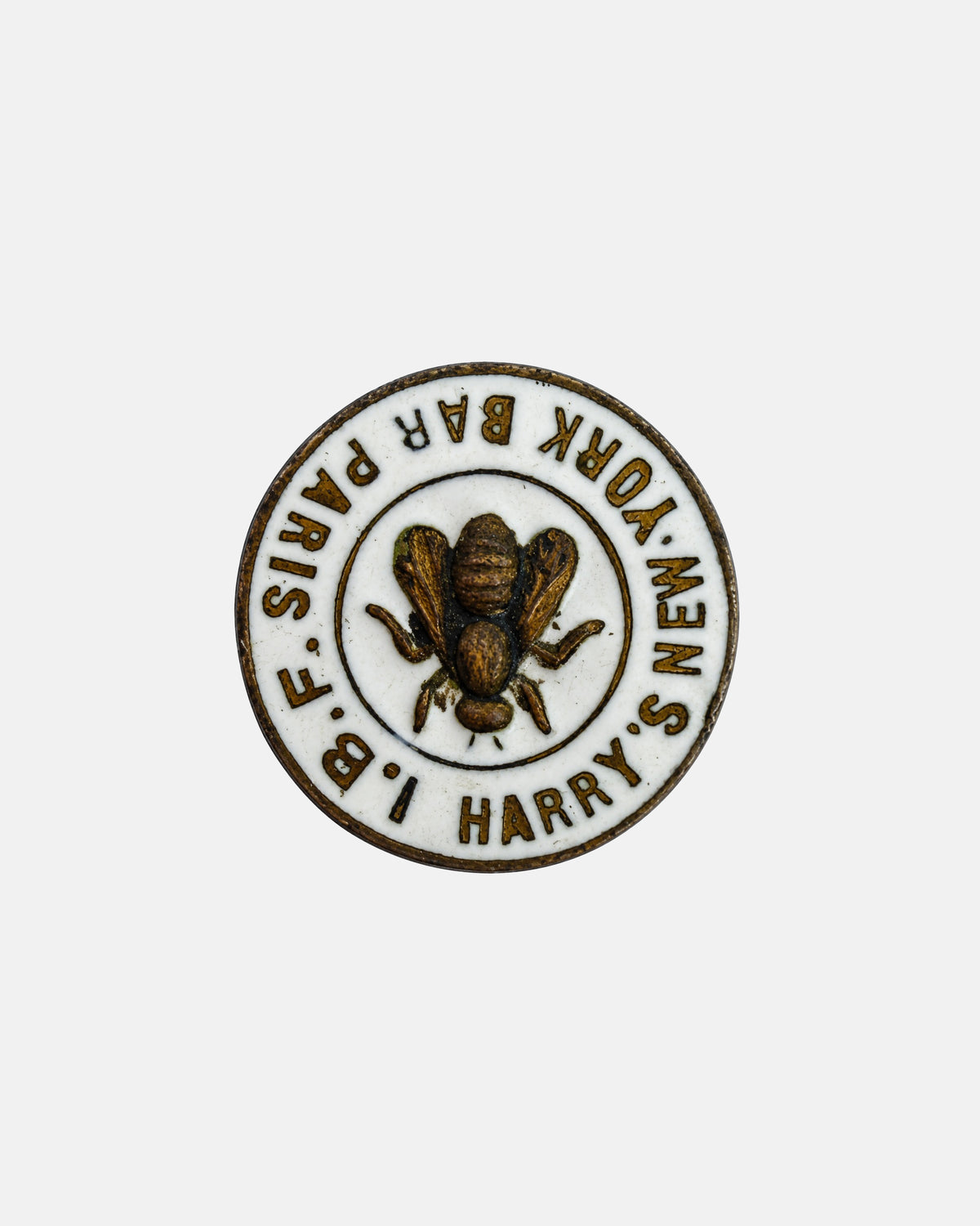Antique Harry's New York Bar Paris International Bar Flies I.B.F Lapel Pin