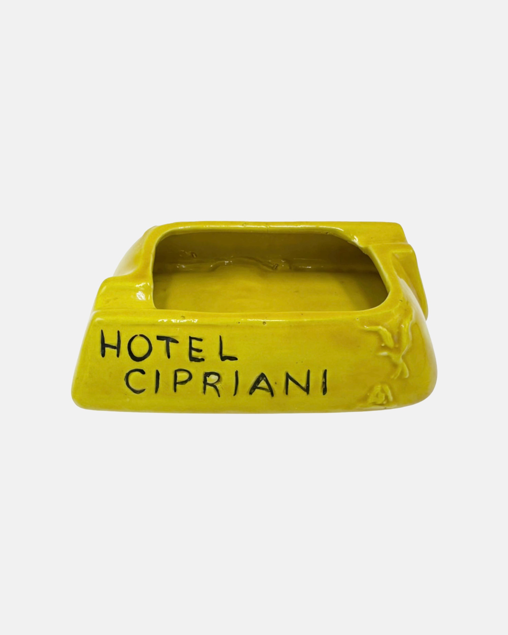 Vintage Hotel Cipriani Venezia Italy Yellow Ceramic Ashtray