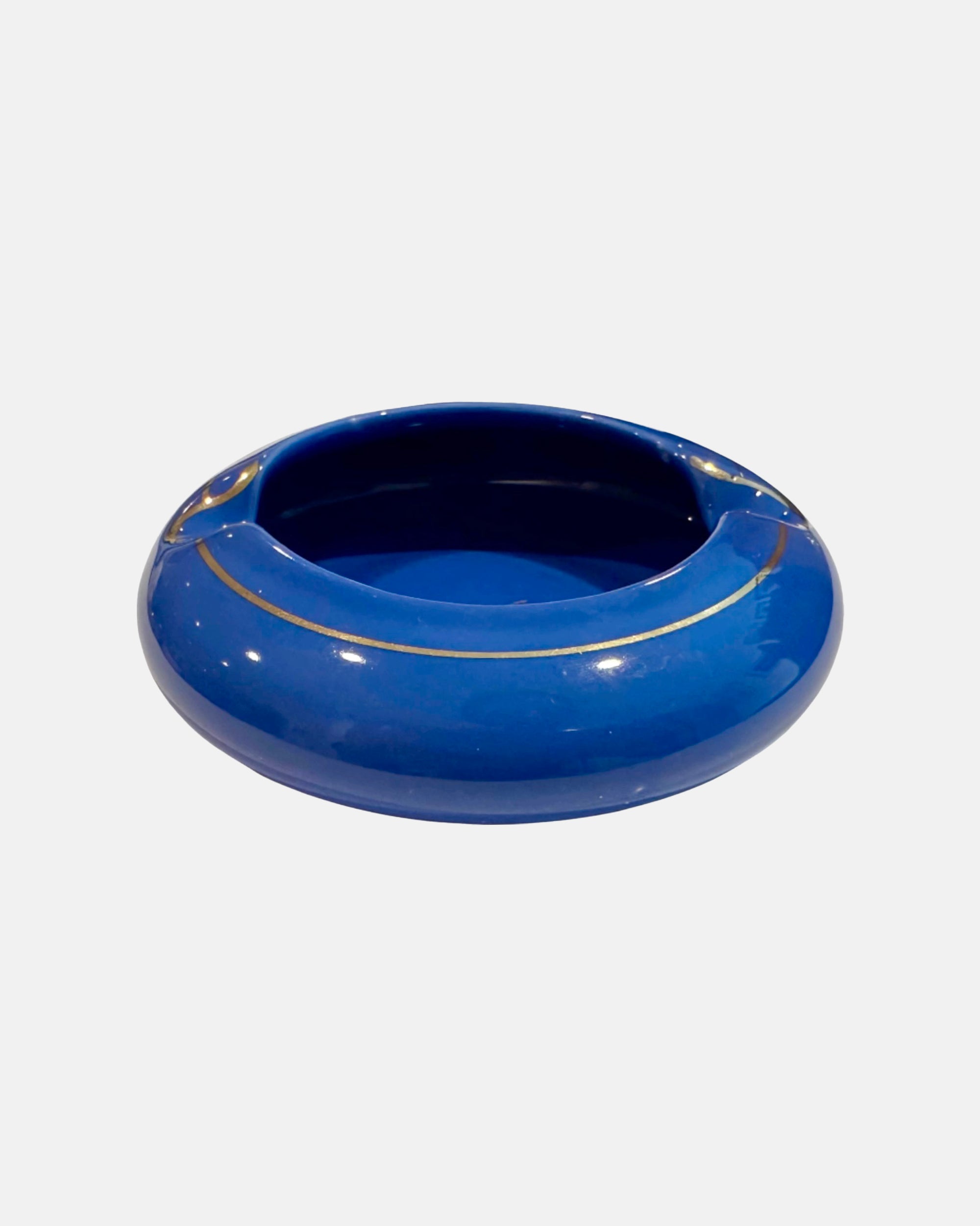 Vintage Hotel Negresco Nice France Blue Ceramic Ashtray