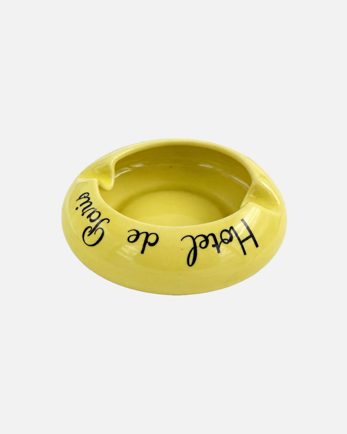 Vintage Hotel de Paris Monte Carlo Monaco Yellow Ceramic Ashtray