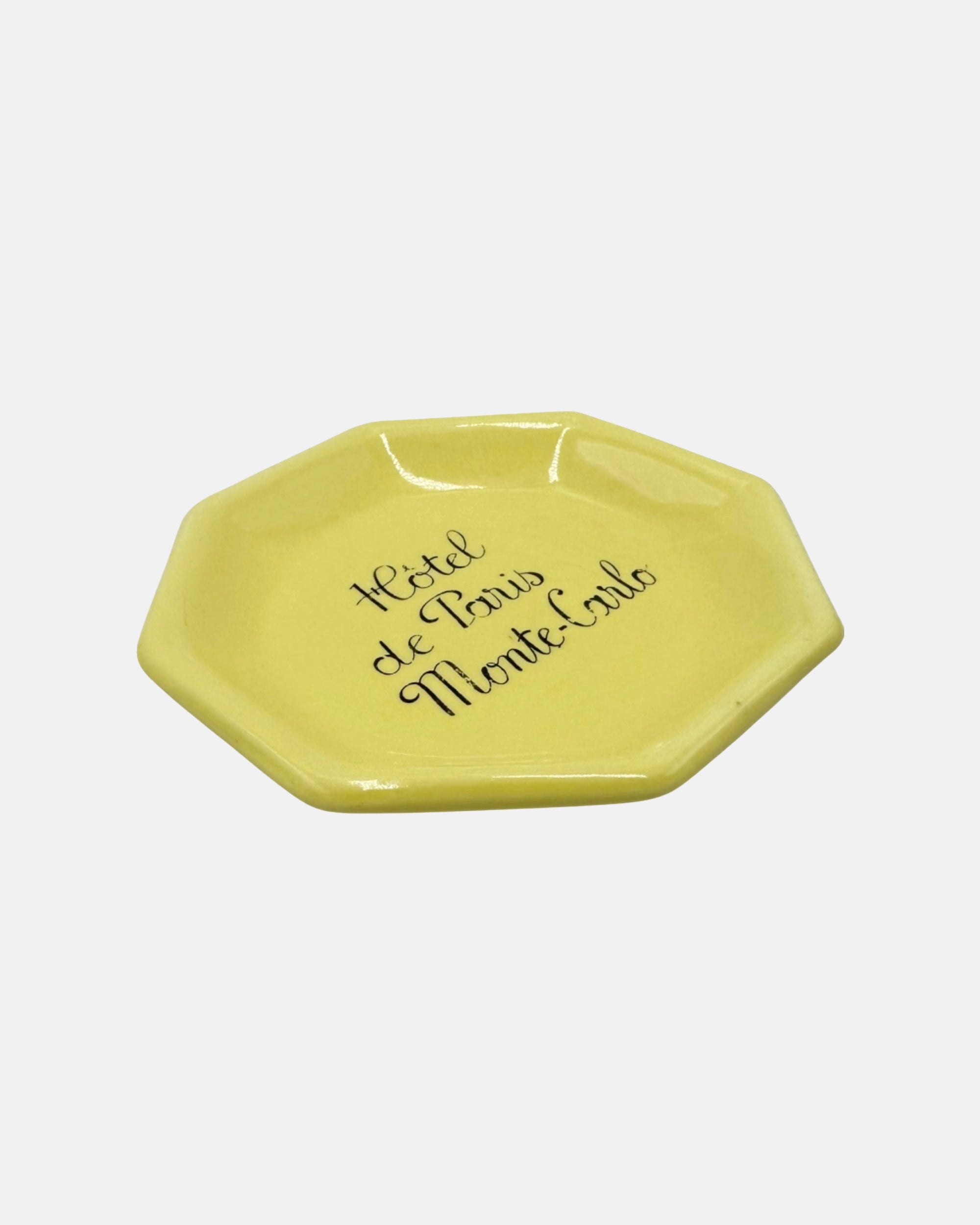 Vintage Hotel de Paris Monte Carlo Yellow Ceramic Ashtray