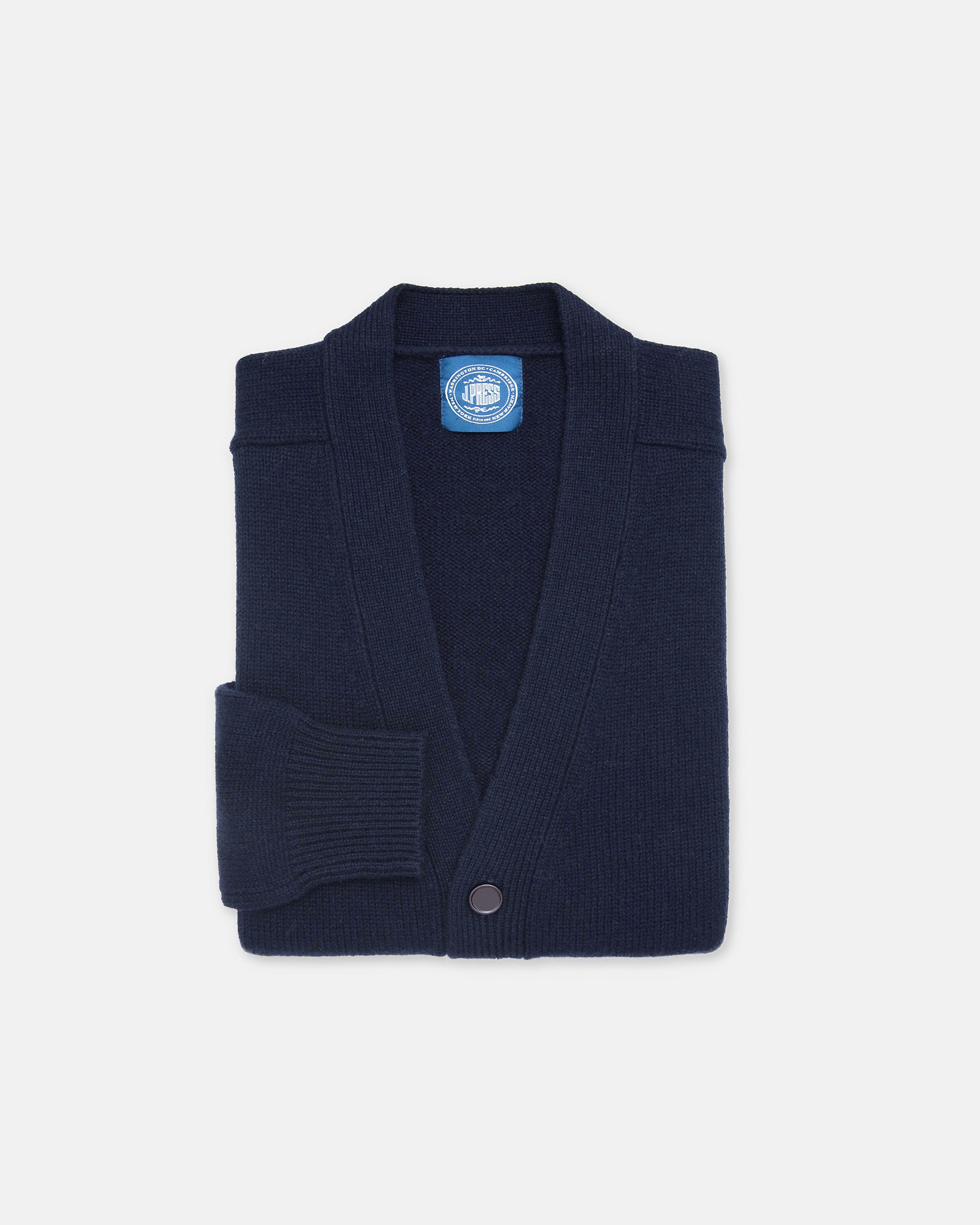 Navy Lambswool Cardigan Sweater