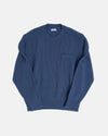 Vito's Postal Blue Crewneck Cotton Pocket Sweater