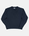 Vito's Navy V-Neck Cotton Sweater