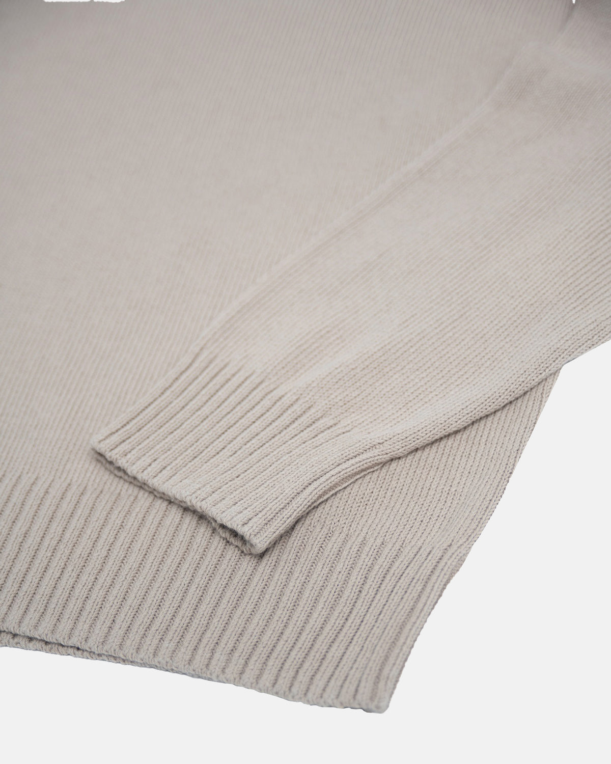 Vito's Beige V-Neck Cotton Sweater