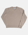 Vito's Beige V-Neck Cotton Sweater