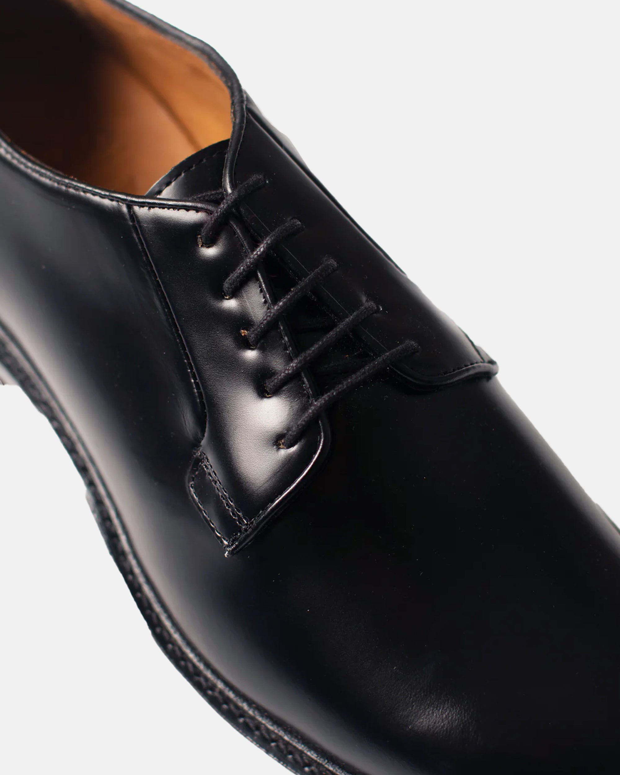 Black Plain Toe Blucher