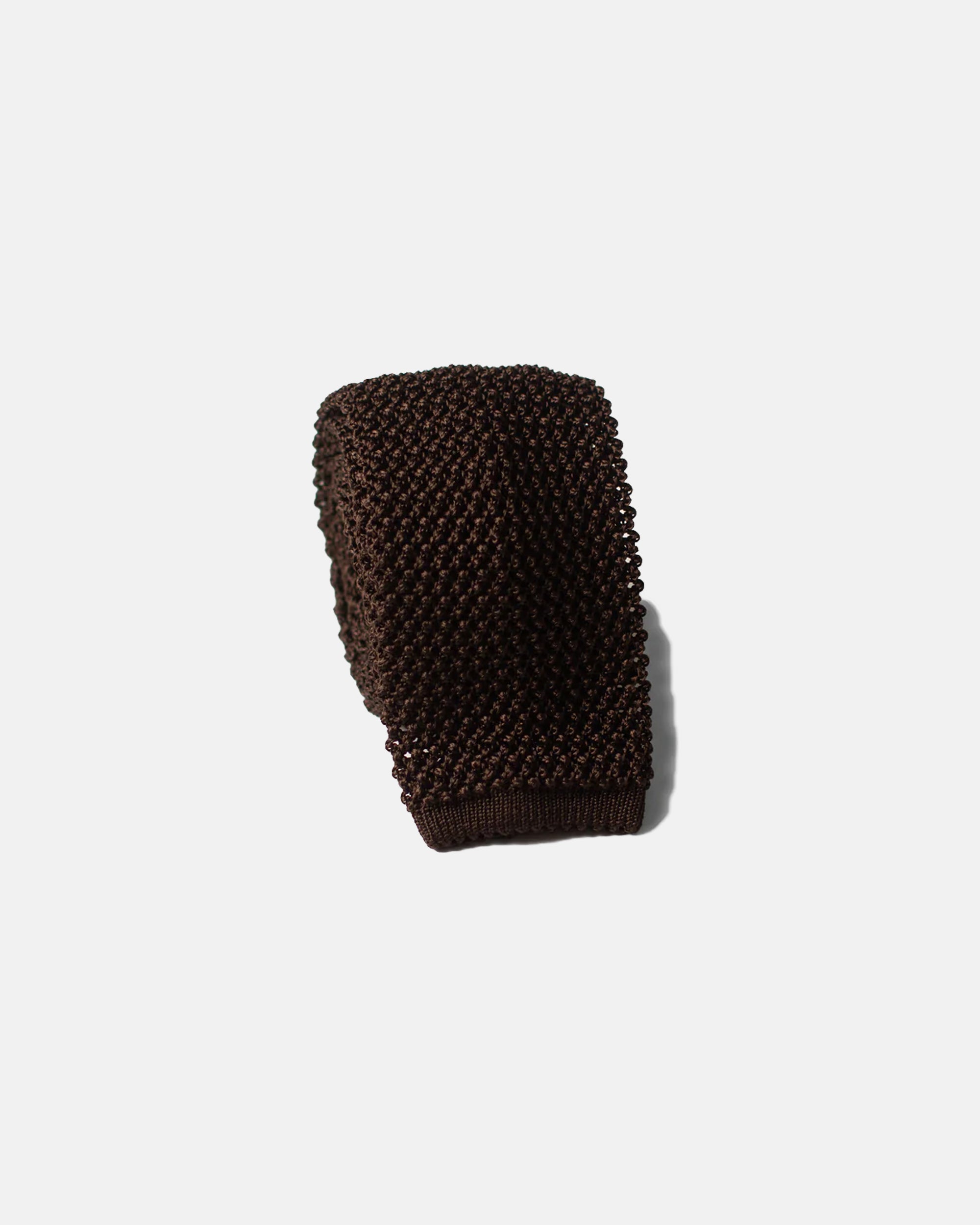Made-in-Italy Brown Silk Knit Tie