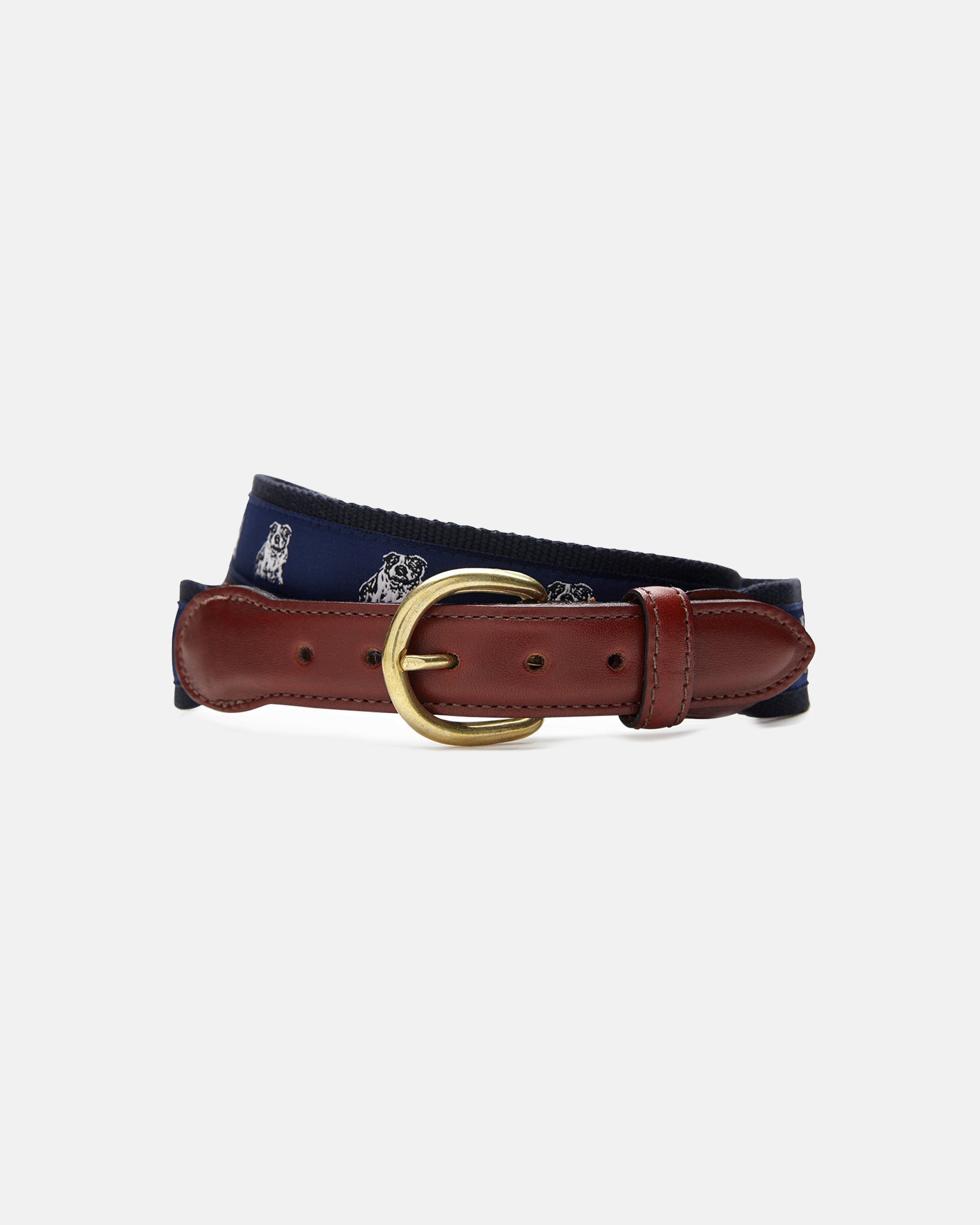 Made-in-USA Bulldog Motif Belt