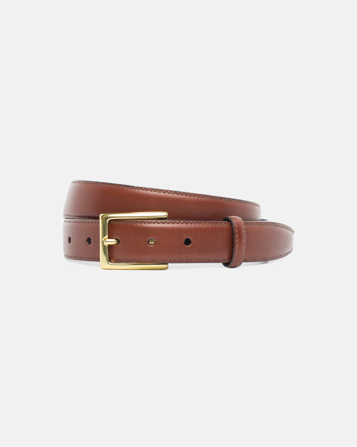mens dress belt gold buckle Made-in-USA Cognac Italian Leather 32 / Polished Brass belts y2k
