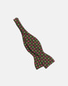 Made-in-UK Green & Red Paisley Irish Poplin Bow Tie