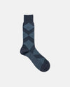 Made-in-England Charcoal Argyle Wool Mid Calf Sock