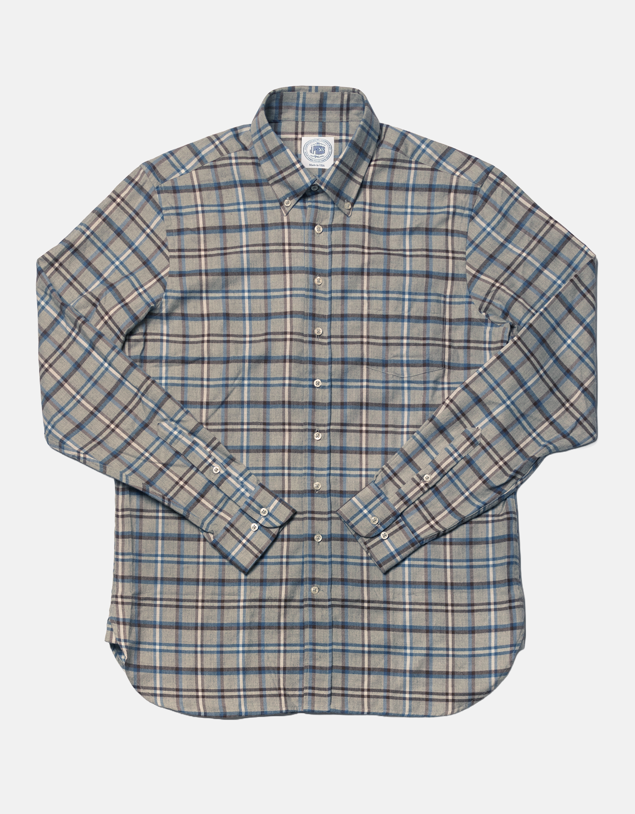 Made-in-USA Grey & Navy Sport Shirt