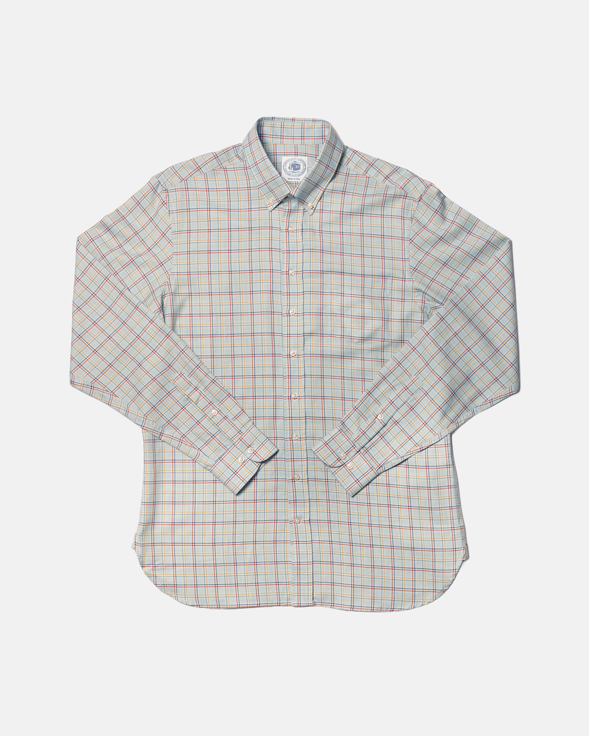 Made-in-USA Light Blue Windowpane Sport Shirt