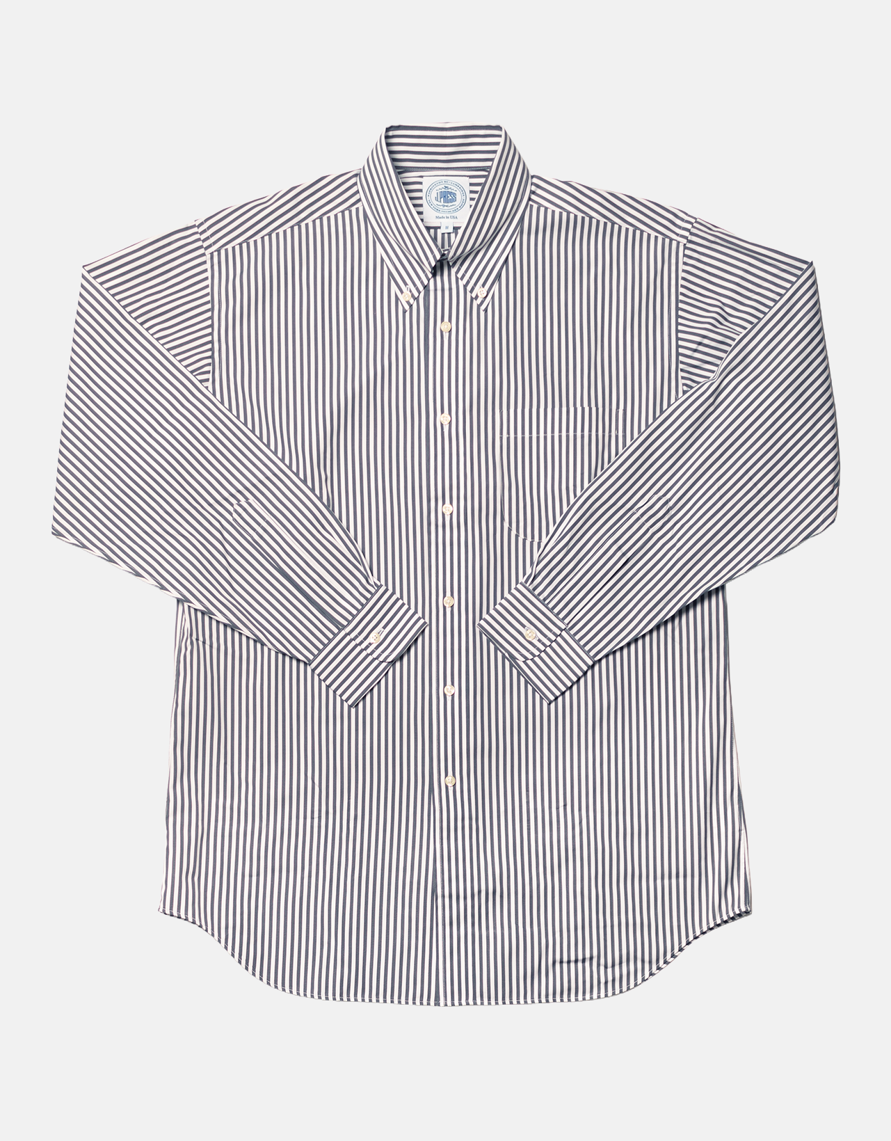 Made-in-USA Navy Bold Stripe Sport Shirt