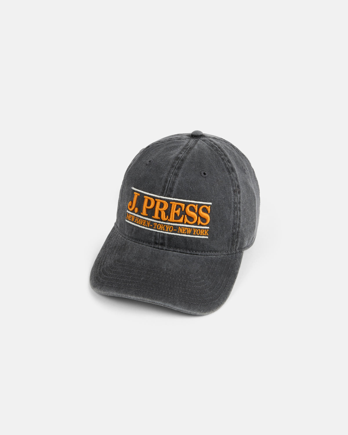 J. Press Black Three-Bar Dad Hat