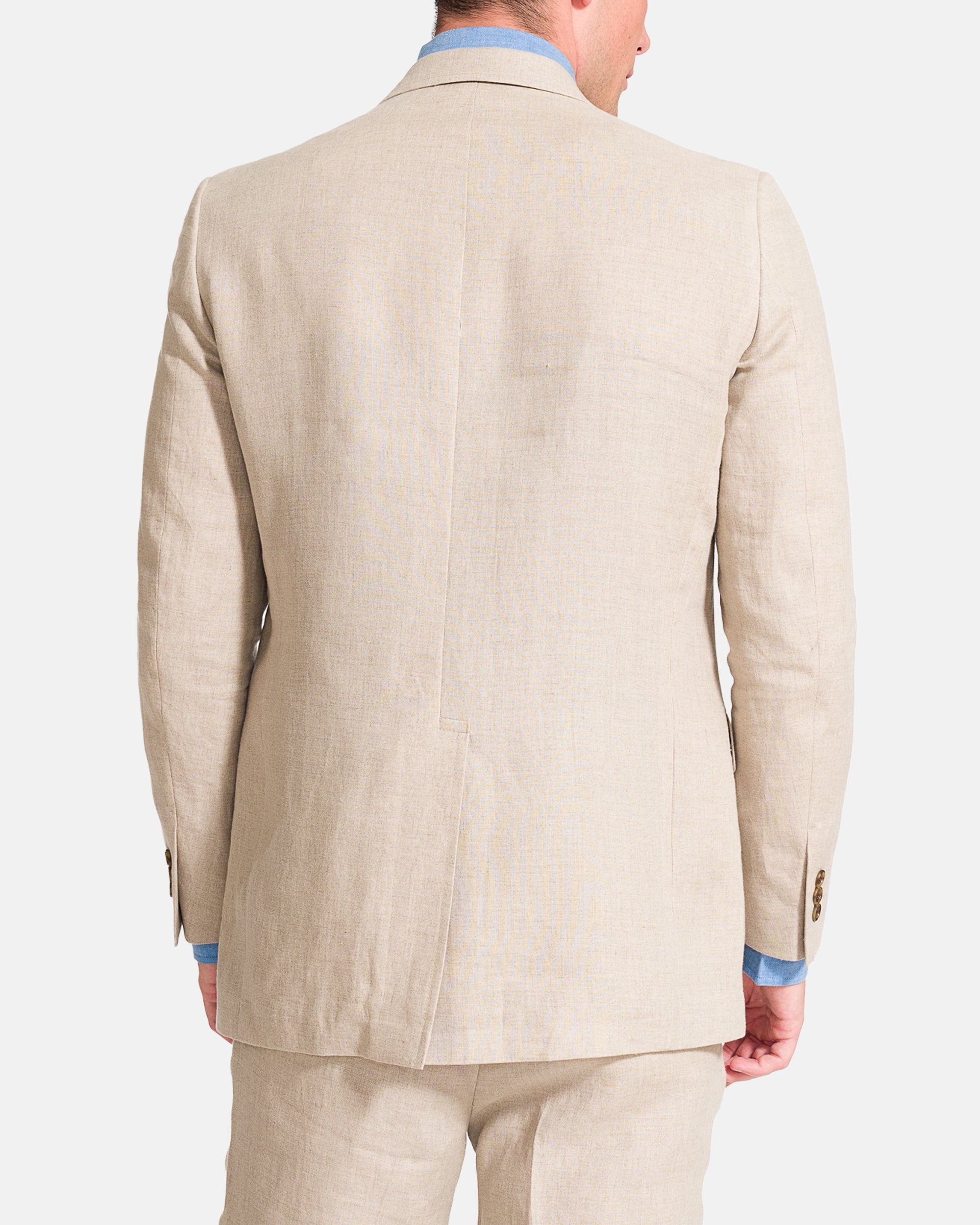 TAN SOLID LINEN SPORT COAT - CLASSIC FIT