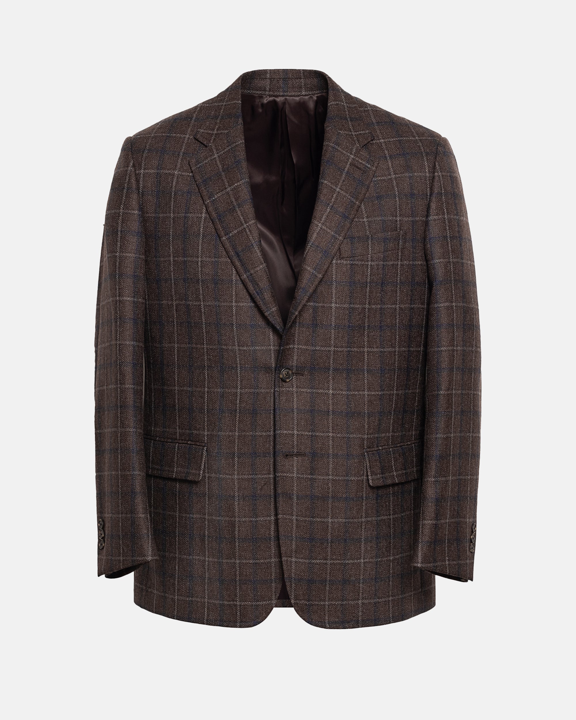 Made-in-Canada Brown Multi Windowpane Wool Sport Coat