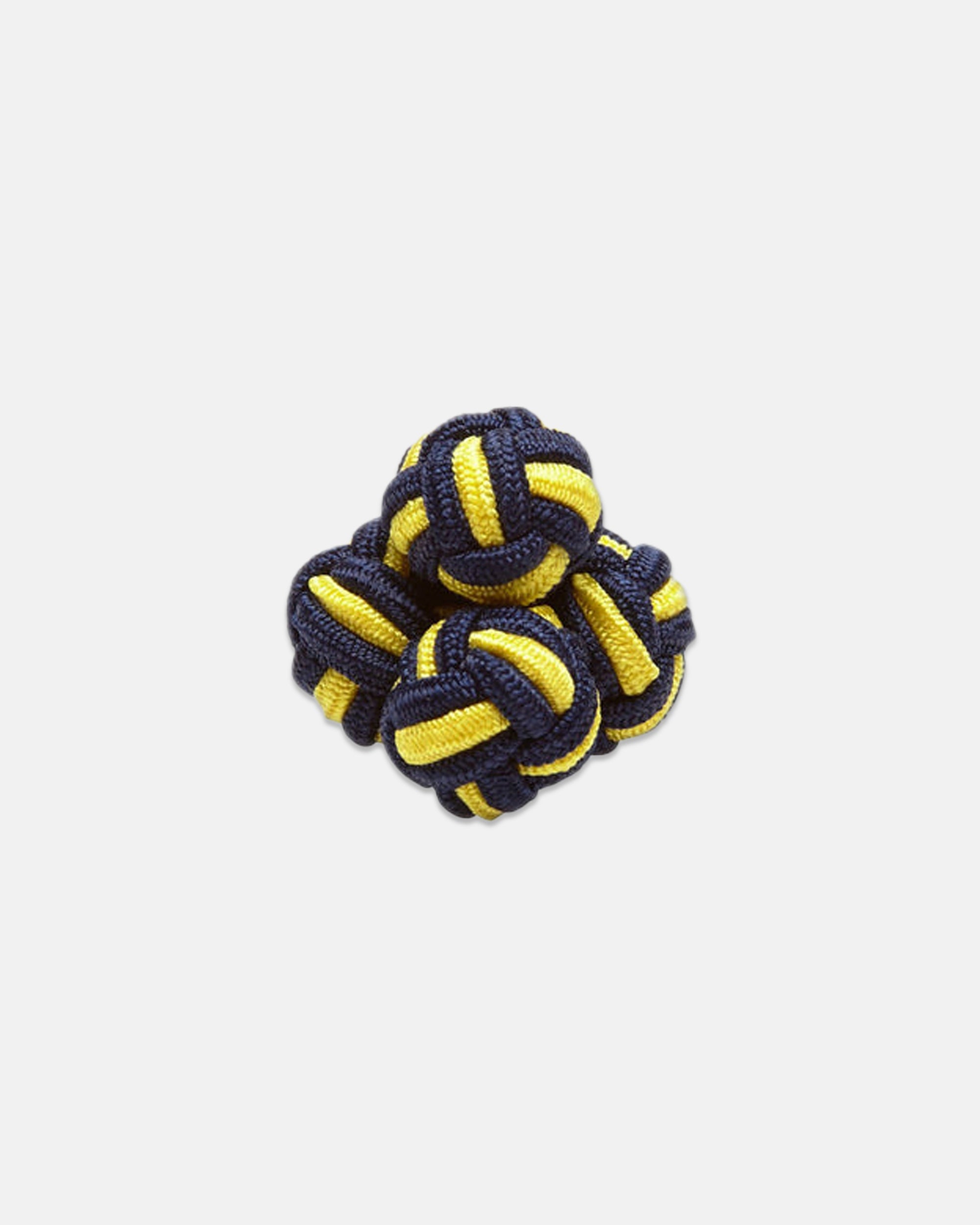 Navy & Yellow Monkey's Fist Silk Knot Cufflinks