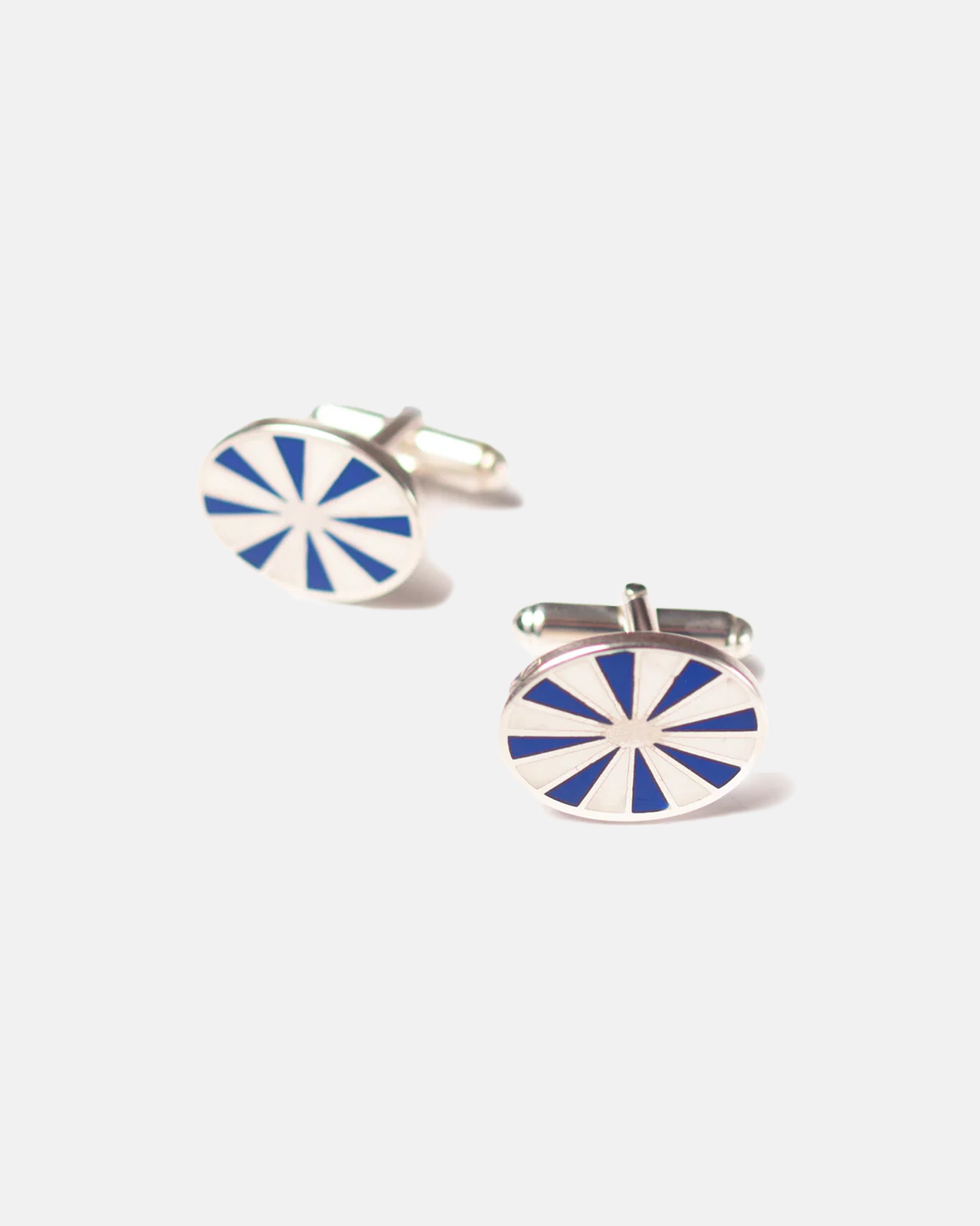 Made-in-USA Navy & White Pinwheel Cufflinks