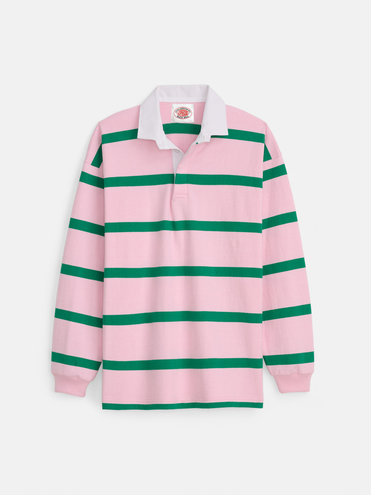 Made-in-USA Pink & Green Bar Stripe Rugby