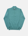 Green Cotton-Cashmere Quarter-Zip Sweater