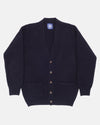 Navy Lambswool Cardigan Sweater