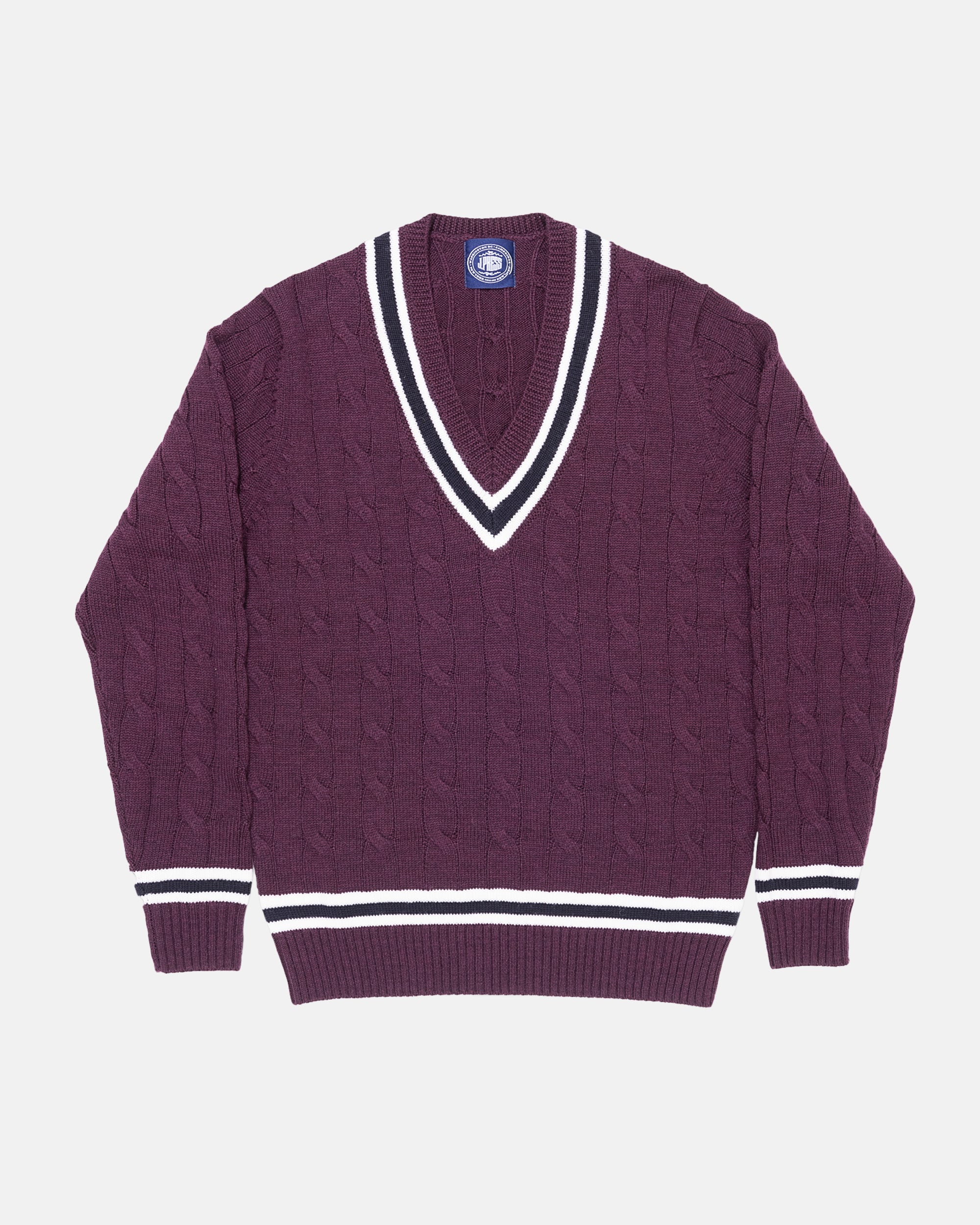 Cable Knit Merino Wool Cricket Sweater