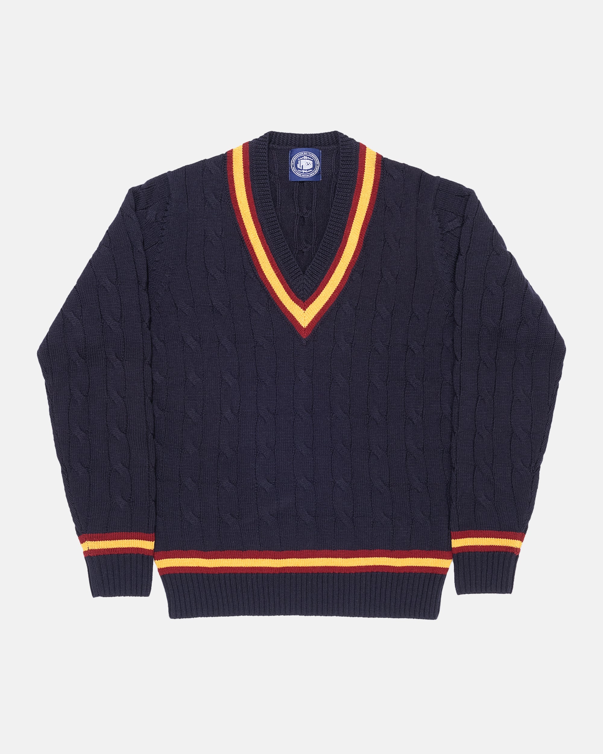Cable Knit Merino Wool Cricket Sweater