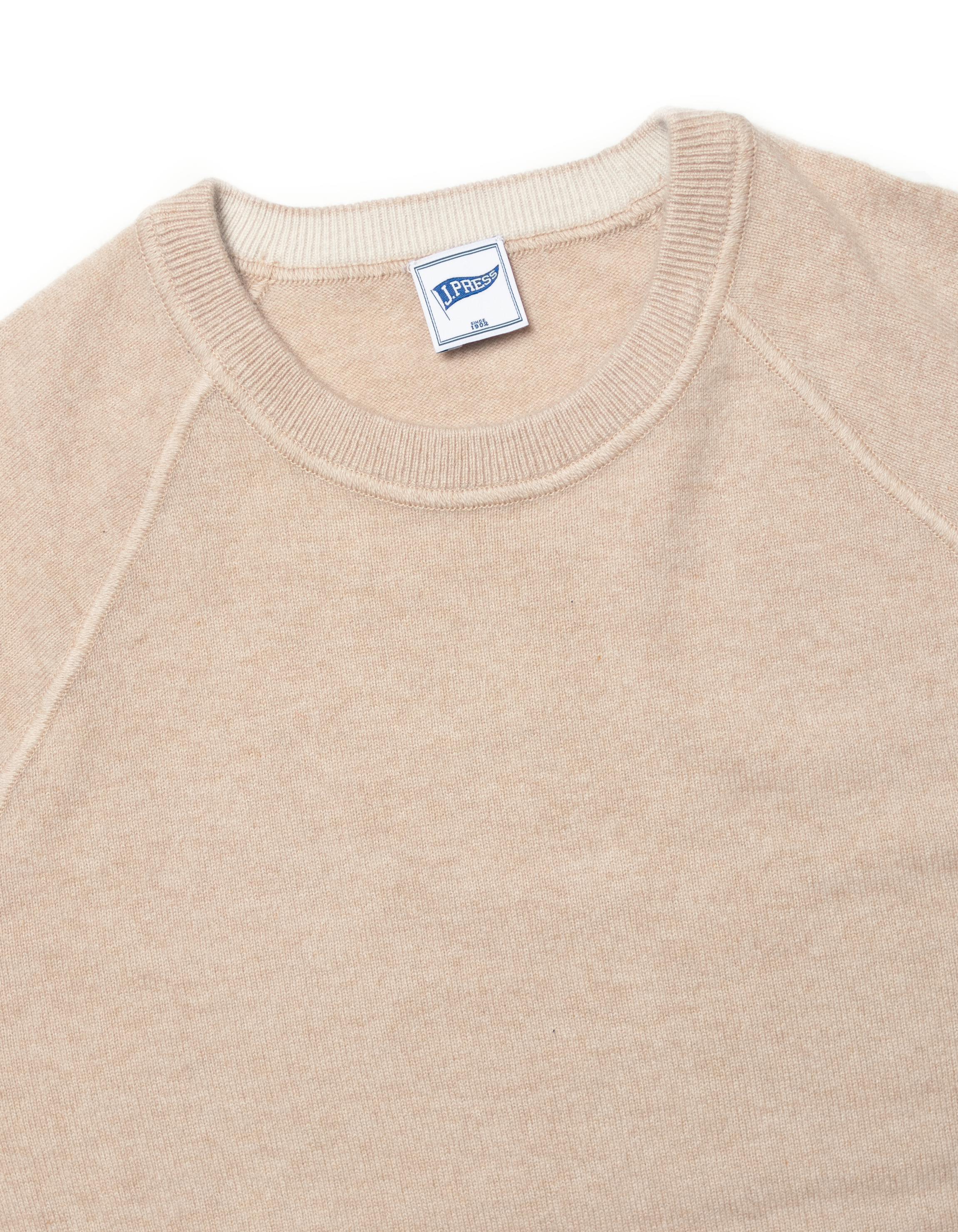 Tan Cashmere Crewneck Sweater - Trim Fit