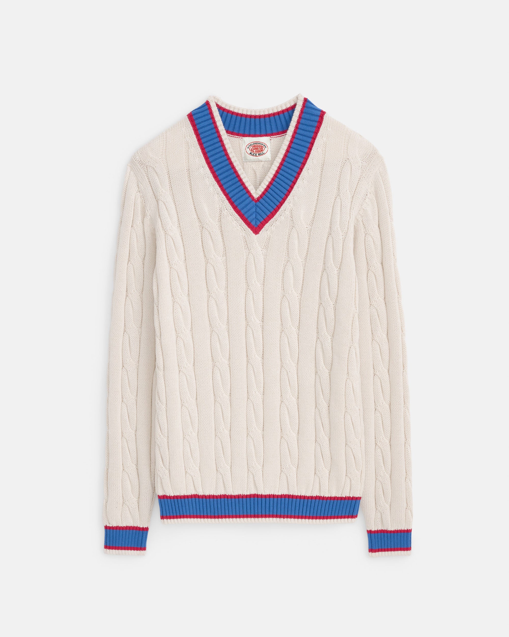 J. Press x Alex Mill Ivory Cotton Cricket Sweater | J. Press