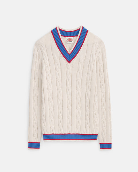 J. Press x Alex Mill Ivory Cotton Cricket Sweater | J. Press