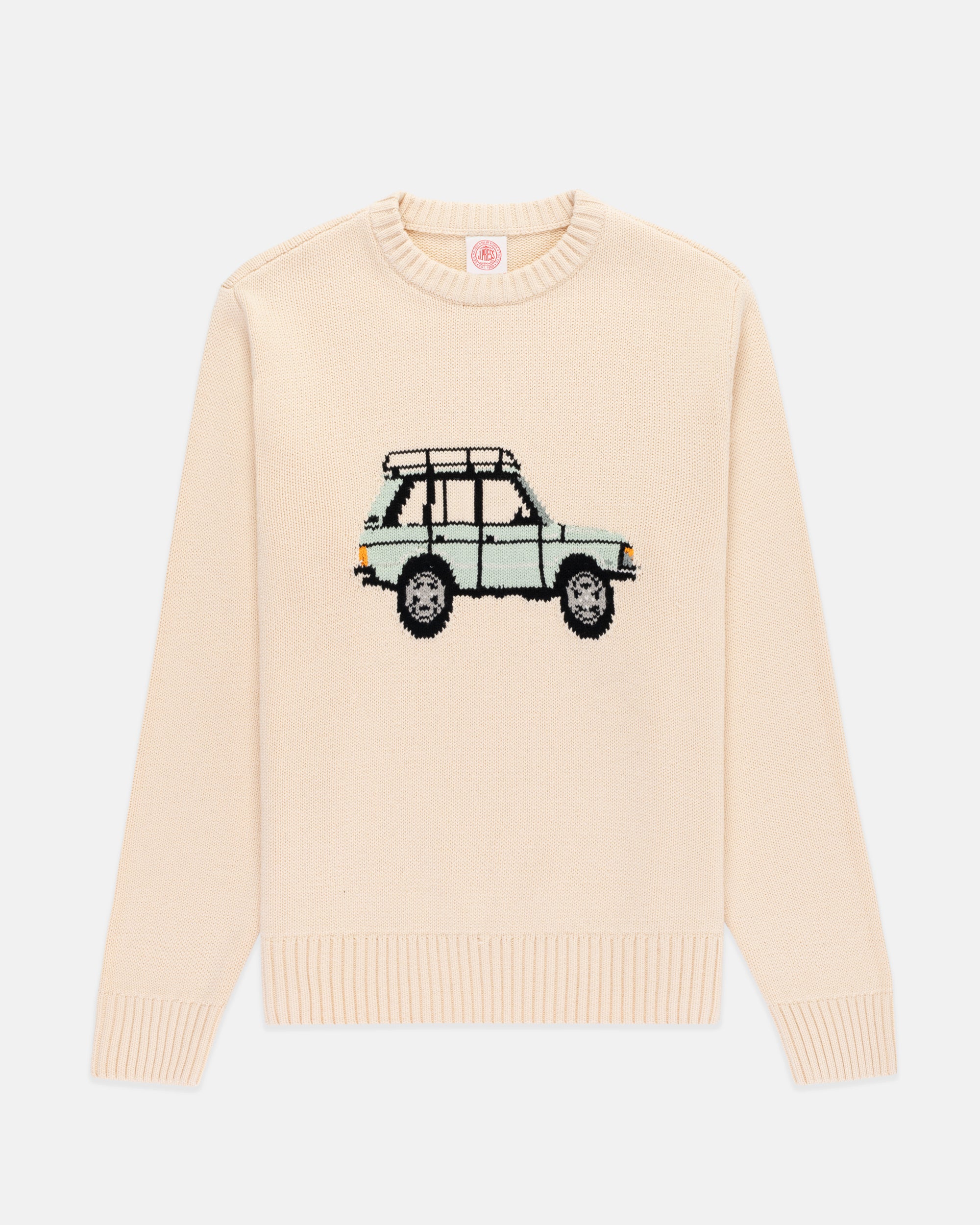Rover Intarsia Knit Cotton Sweater