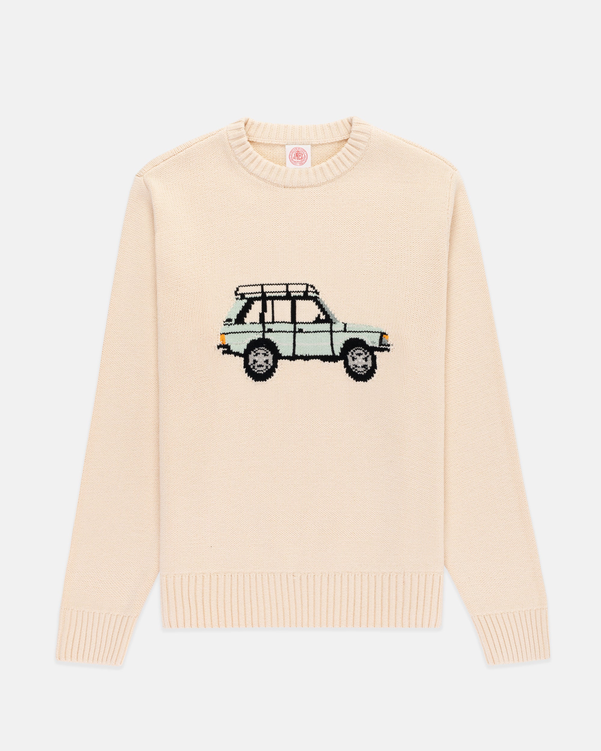 Rover Intarsia Knit Cotton Sweater