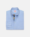 Made-in-USA Blue with Guard Stripe Placket Oxford Cloth Sport Shirt - Regular Fit