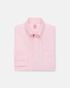 Made-in-USA Pink with Bar Stripe Placket Oxford Cloth Sport Shirt - Regular Fit