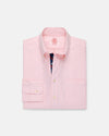 Made-in-USA Pink with Bar Stripe Placket Oxford Cloth Sport Shirt - Regular Fit