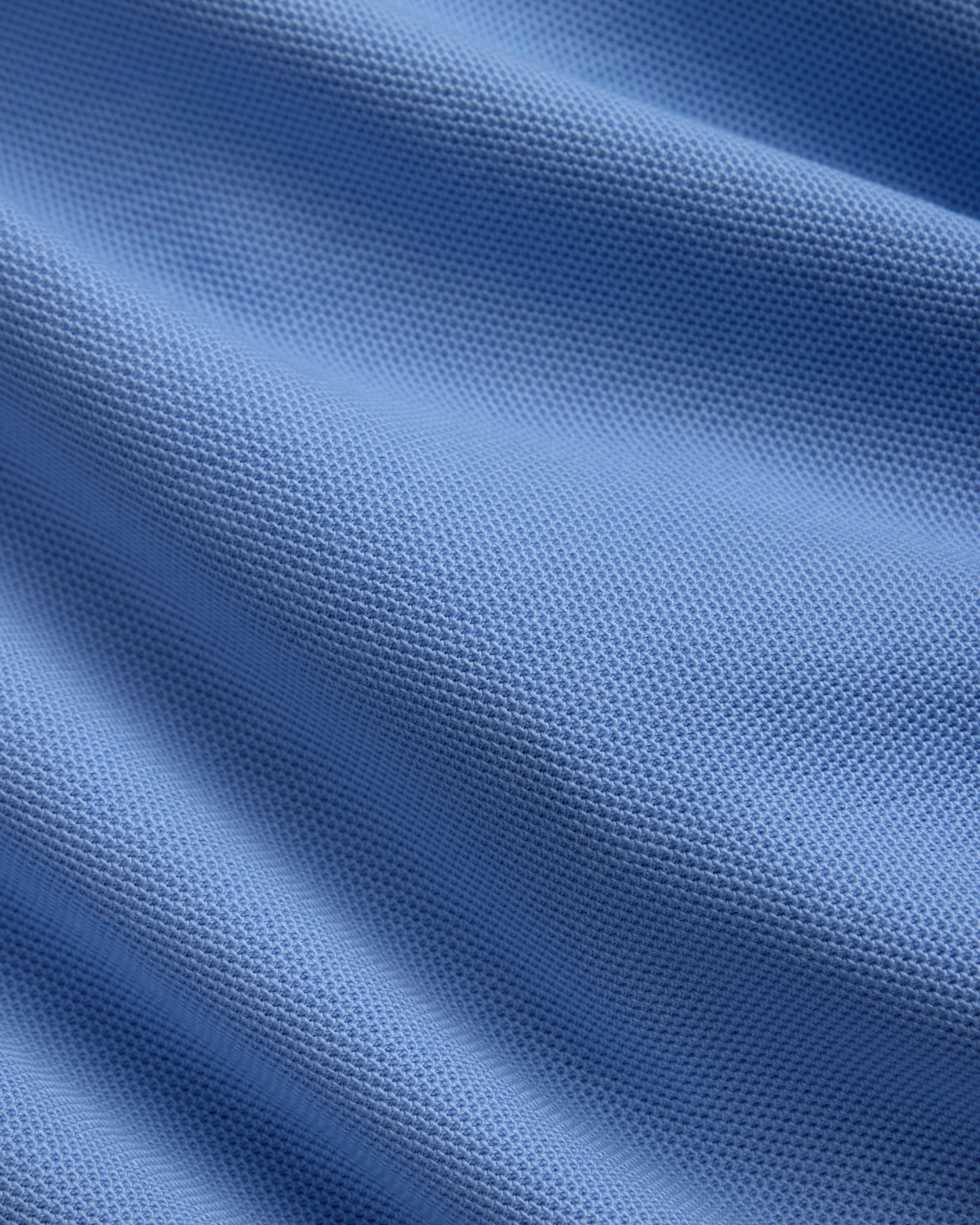 Blue Pique Button Down Shirt