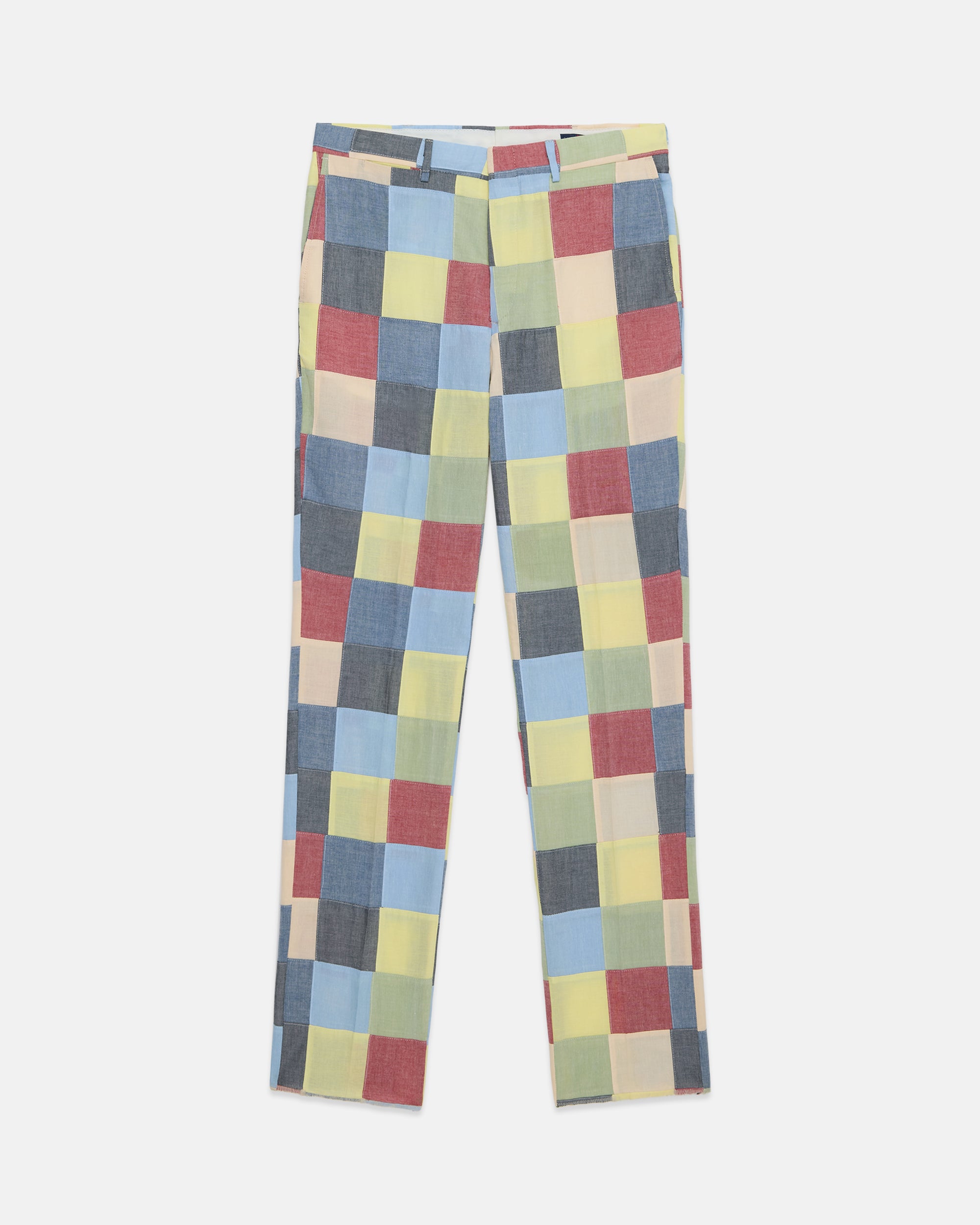 Made-in-USA Patchwork Cotton Chambray Trouser