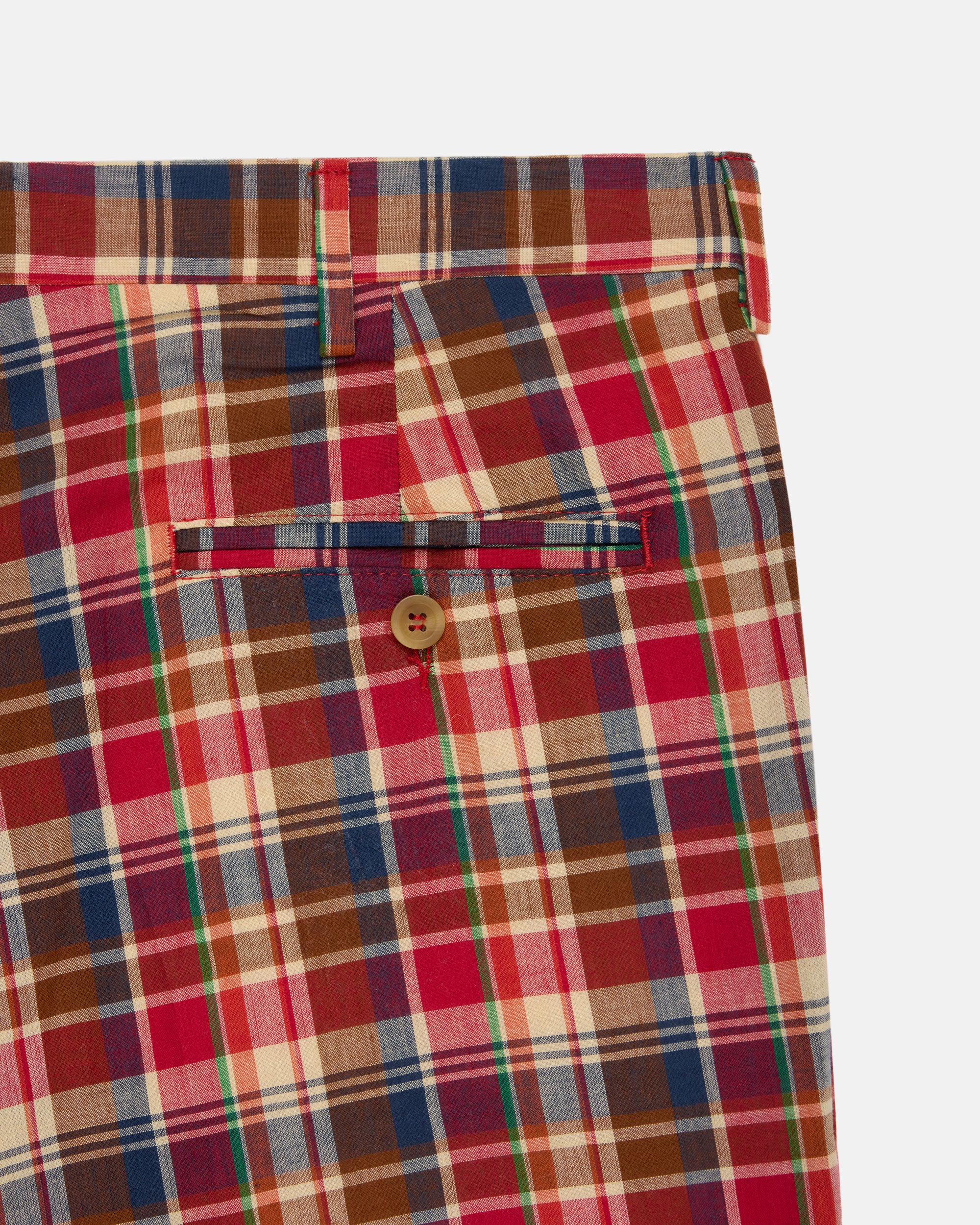 Made-in-USA Brown & Red Authentic Madras Shorts
