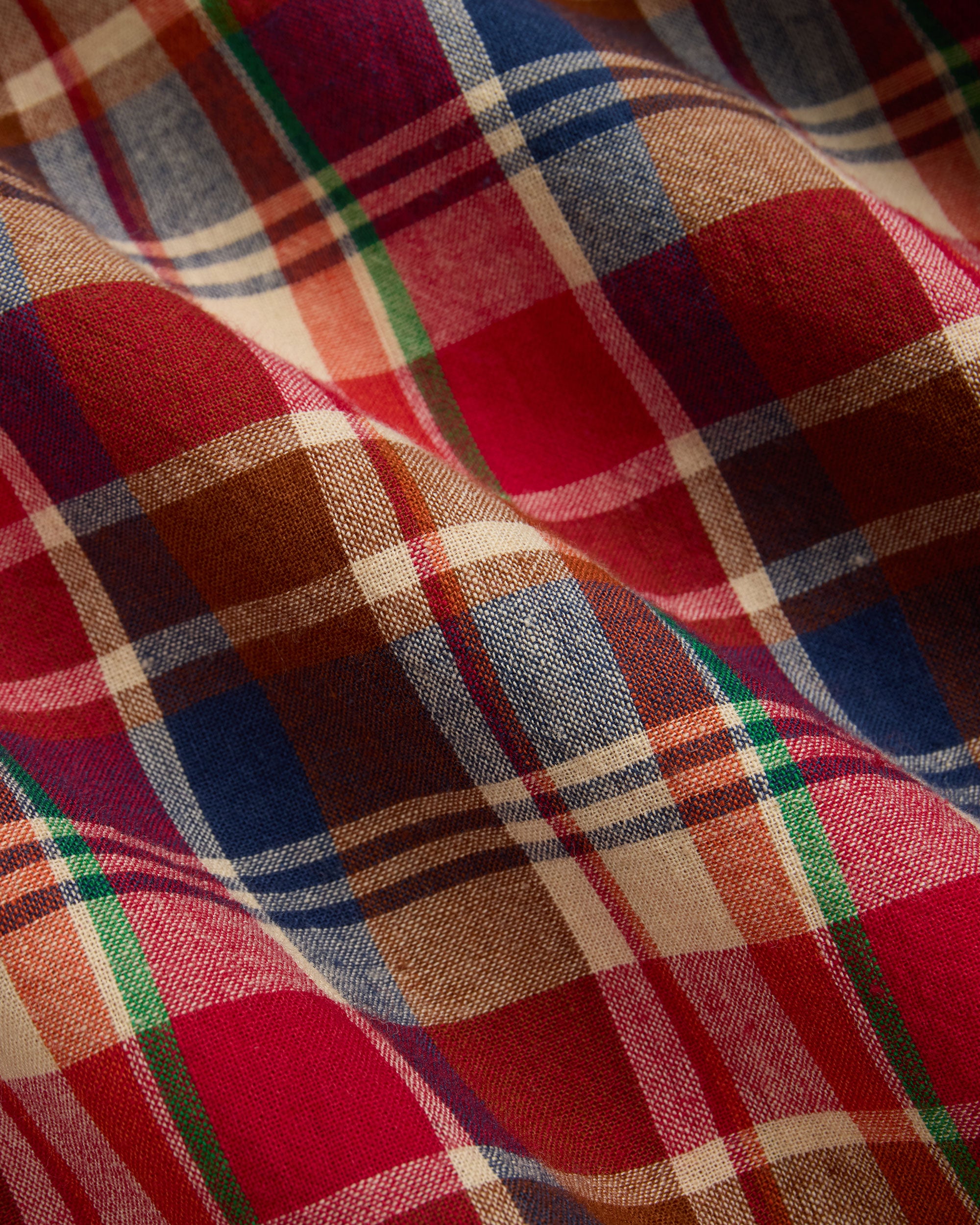 Made-in-USA Brown & Red Authentic Madras Shorts