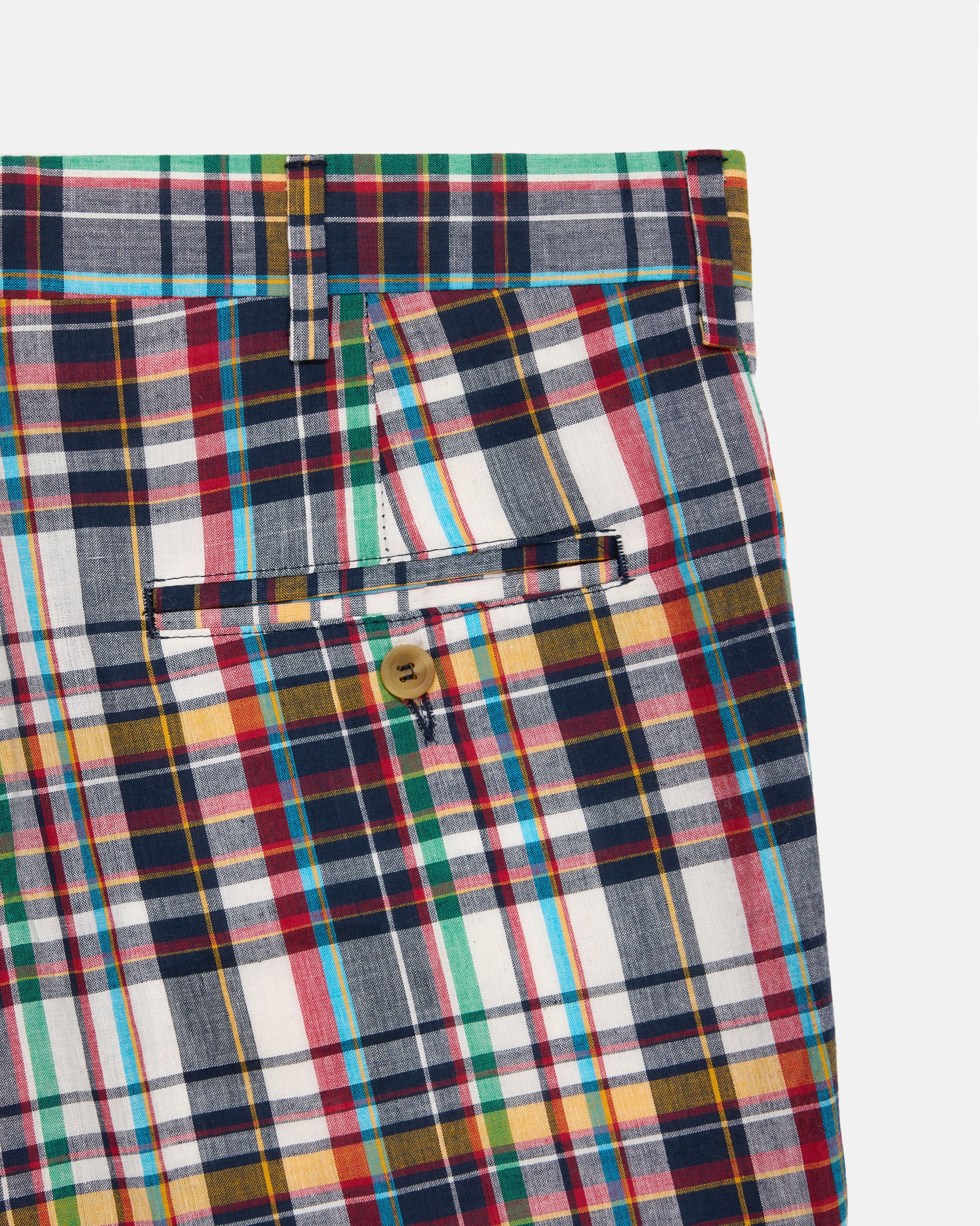 Made-in-USA Gold, Red & Blue Authentic Madras Shorts